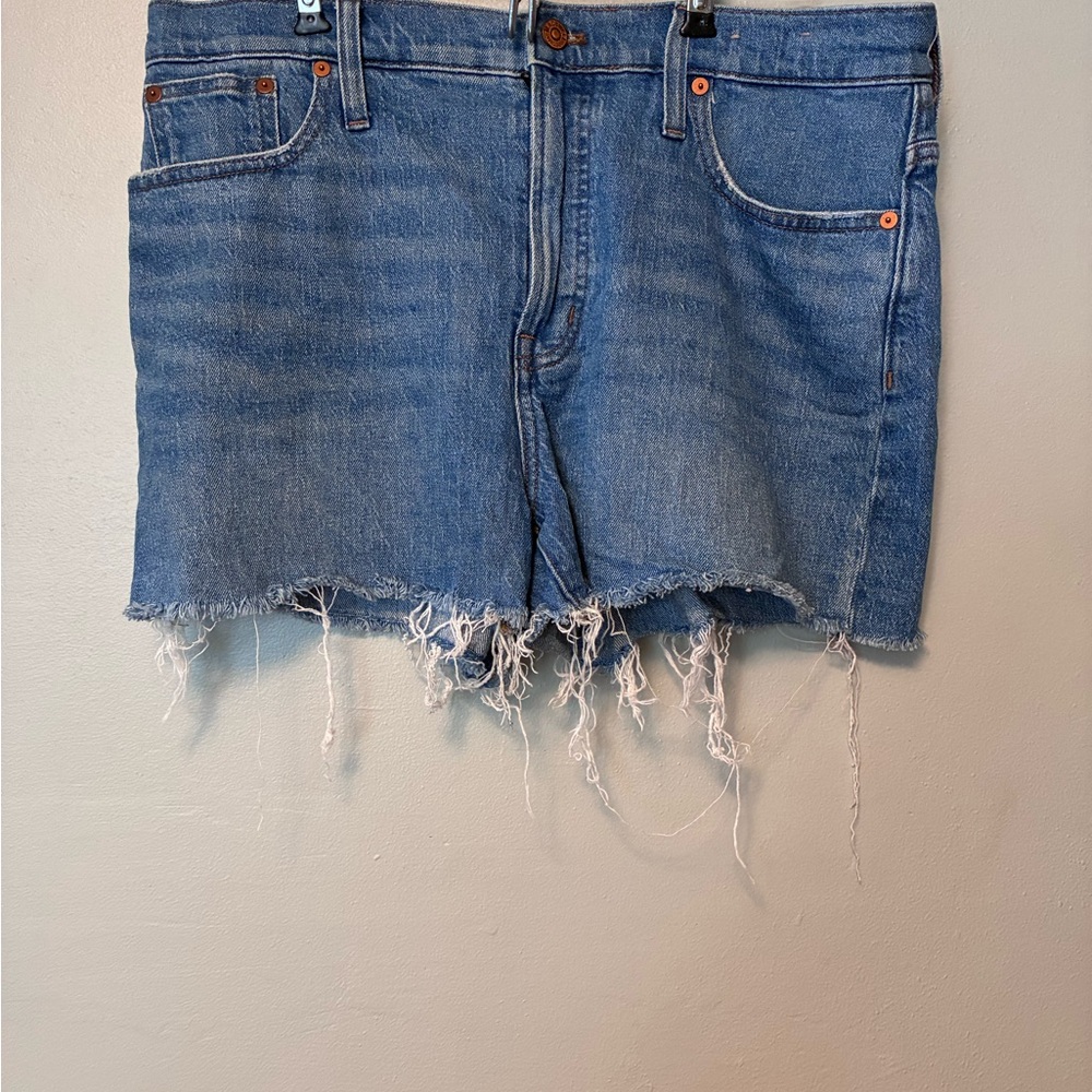 Madewell Distressed Blue Denim Shorts